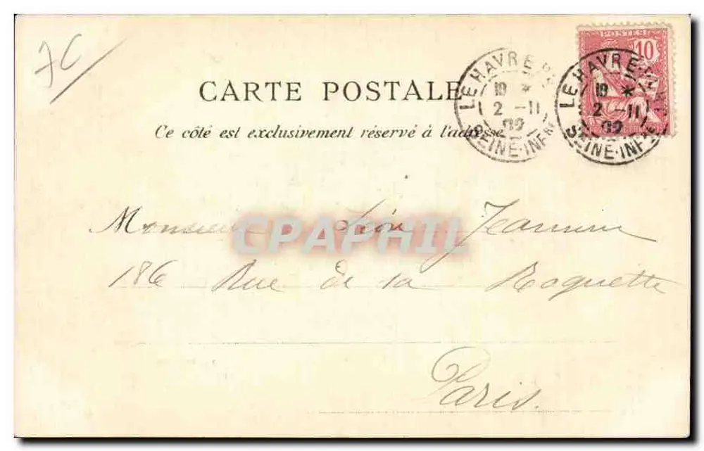 La Hève, O boulevard Marítimo — E.J. Le Havre, n°29 - Verso