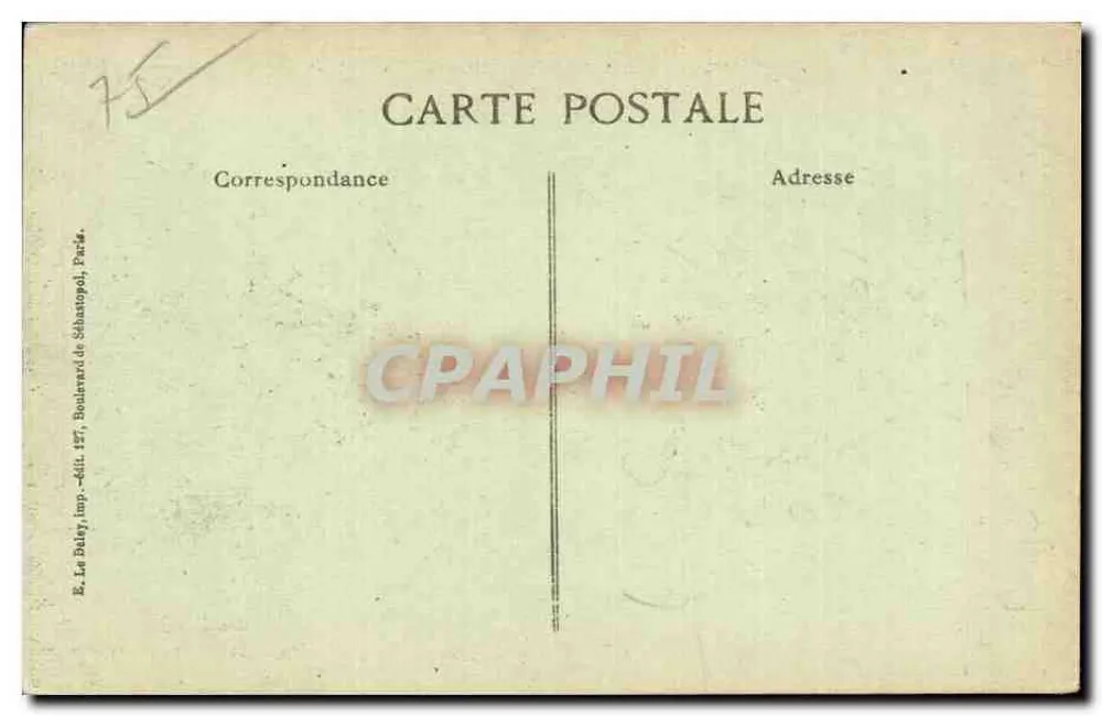 Revue vom 14. Juli 1917 — Place de la Nation — E. La Daley, Verlag - Druckerei 127, Boulevard de Sébastopol, Paris - Rückseite