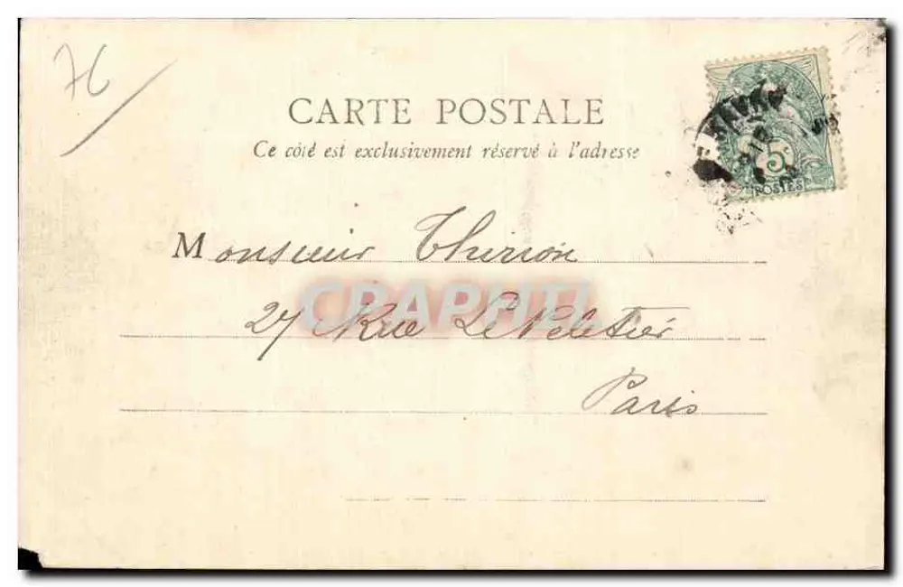 Le Havre — Strände und Klippen Saint-Denis, Chef de Caux — Sammlung L. D. - Rückseite