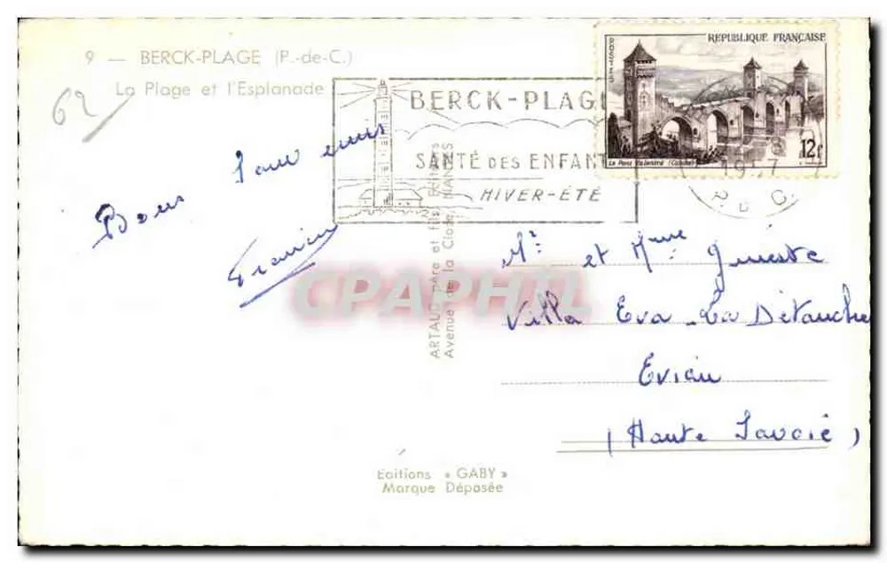 Berck-Plage — A Praia e a Esplanada — Edições Gaby - Verso