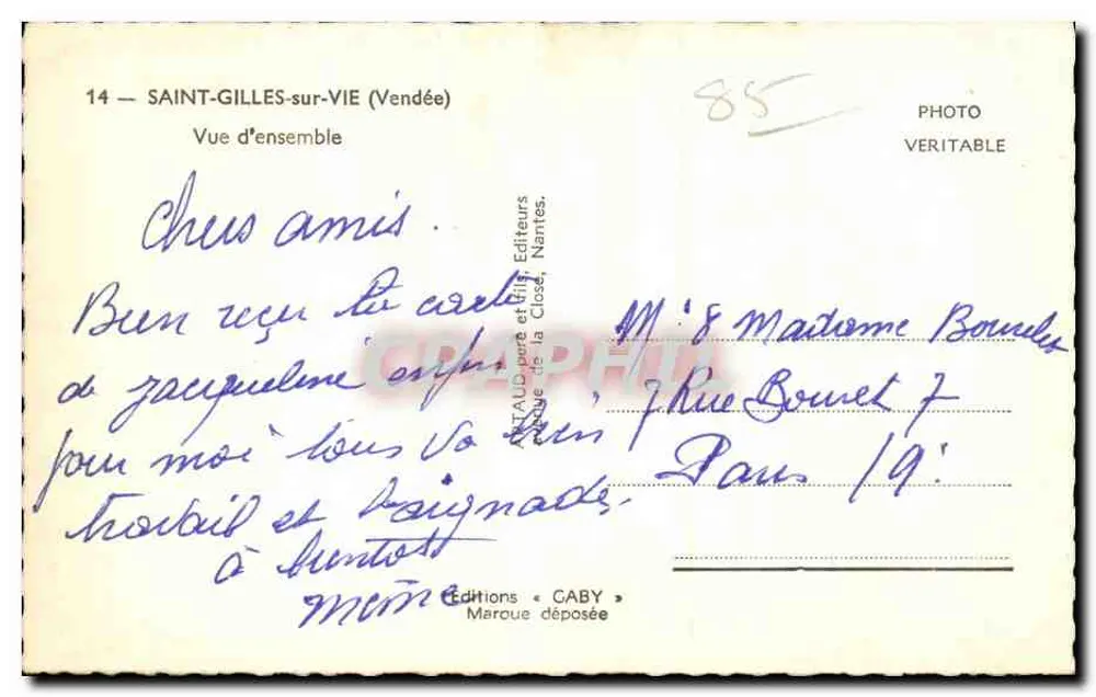 Saint-Gilles-sur-Vie (Vendée) — Vista geral — Edições Gaby - Verso