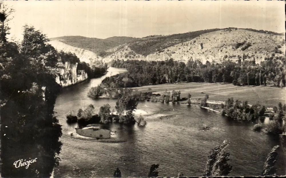 Chéojac — Vista de la valle de la Dordogne — Ediciones Modernas, serie 309-10 - Anverso