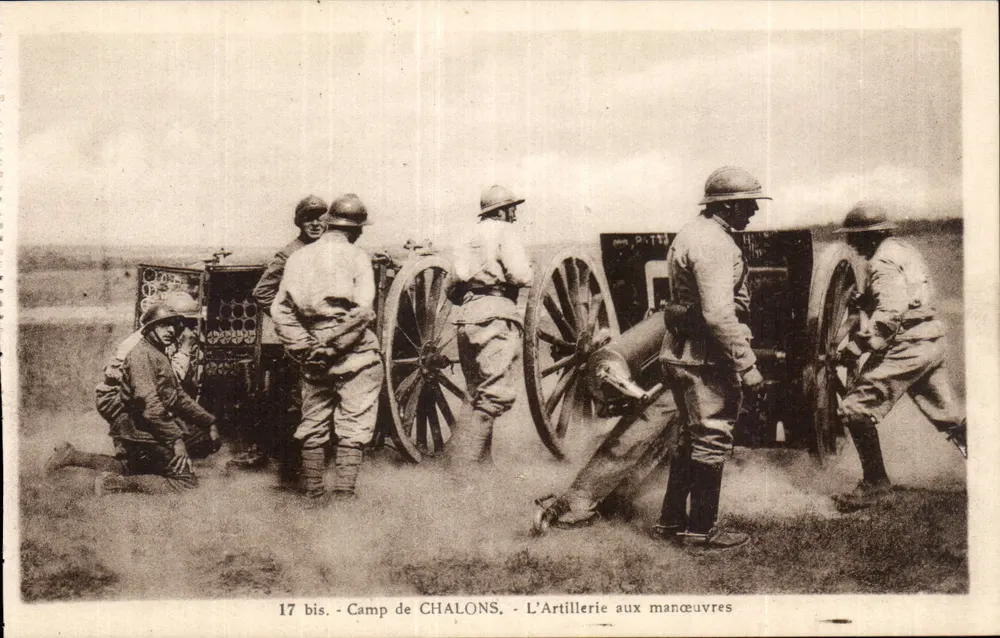 Camp von CHALONS - Die Artillerie bei Manövern — Édition P. Mure, Maximilien le Grand - Vorderseite