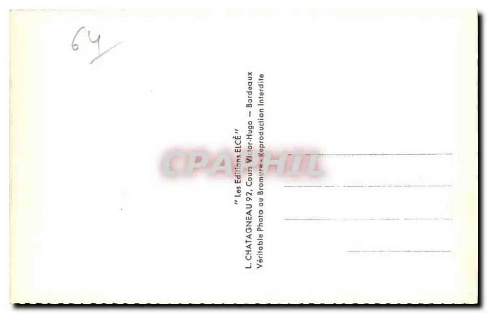 Hendaye - Vista de Fontarabie — L. Chatagneau, Bordeaux - Verso
