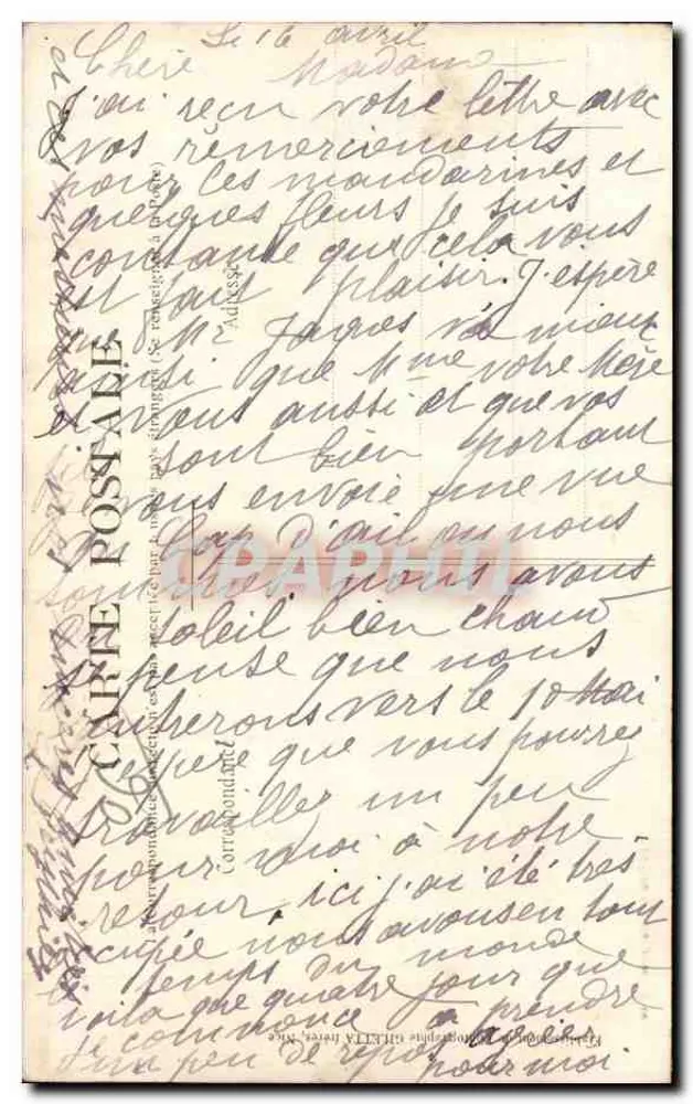 CAP D'AIL - Die Villen - Blick vom Ufer aus — Künstlerische Sammlung, Nr. 1052, Edition Silletta - Rückseite