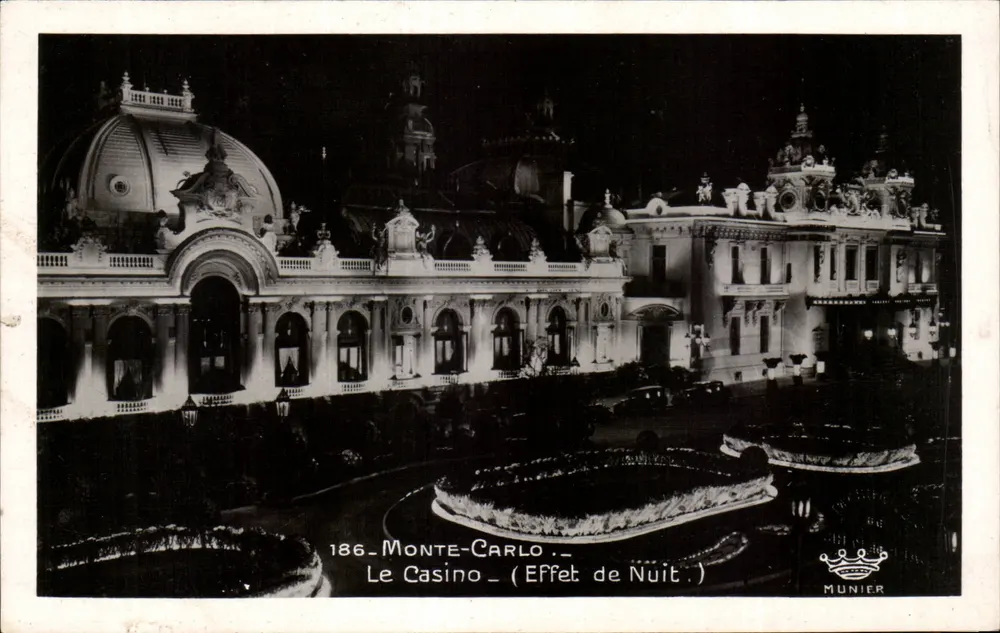 Monte-Carlo — O Casino — Efeito de Noite — Munier, n°186 - Frente