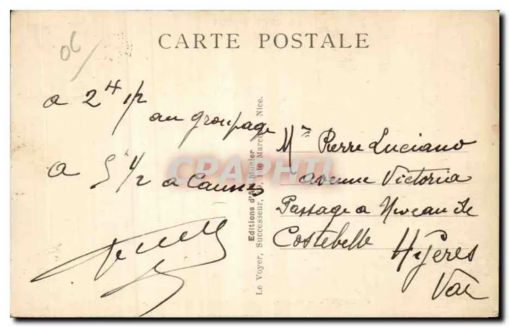 Cannes — Boulevard de la Croisette e os hotéis — Éditions Le Voyet, Nice, n°51 - Verso