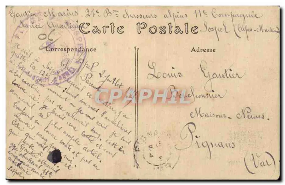 Sospel (Alpes-Maritimes) — Ansicht des Alten Brückens und der französischen Berge — ND. Phot, Nr. 849 - Rückseite