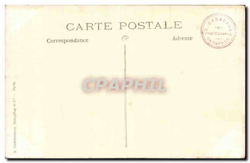 Soldado em uniforme — estúdio — P. Desbeaux, Paris - Verso