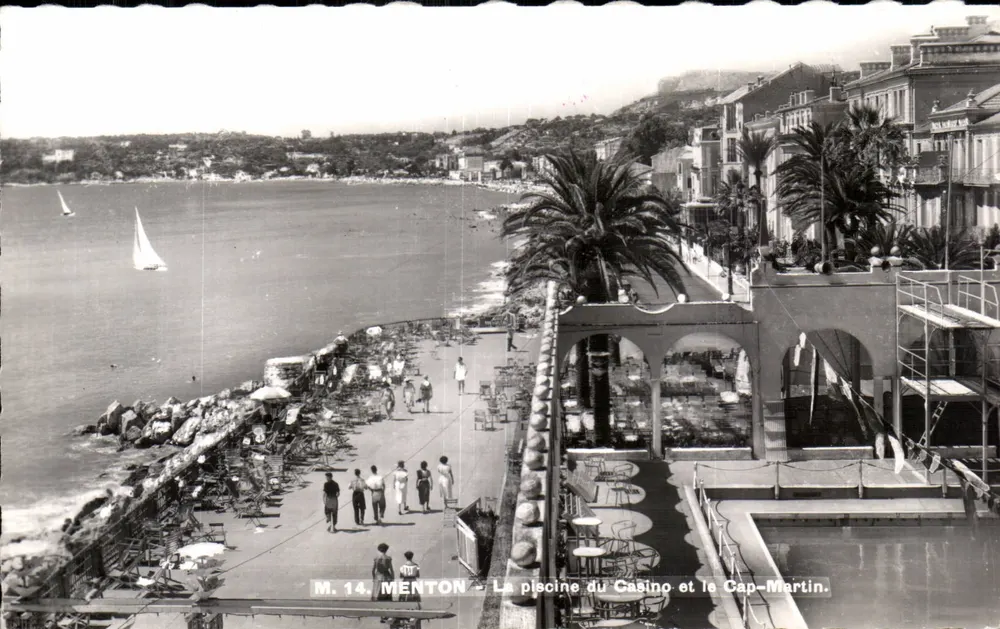 Menton - A piscina do Casino e o Cap-Martin — M. 14, edição não identificada - Frente