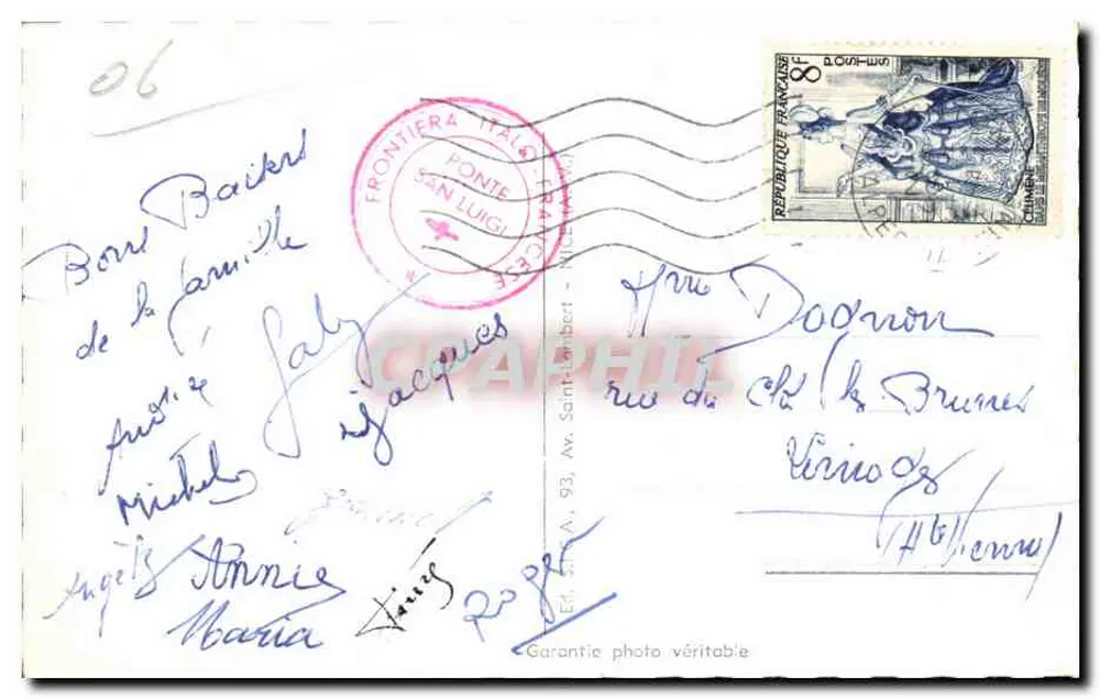 Menton - A piscina do Casino e o Cap-Martin — M. 14, edição não identificada - Verso