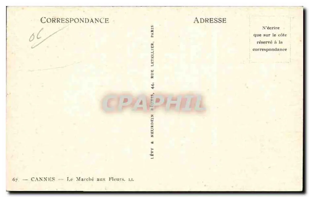 Cannes — A Feira de Flores — Lévy & Neurdein, Paris - Verso