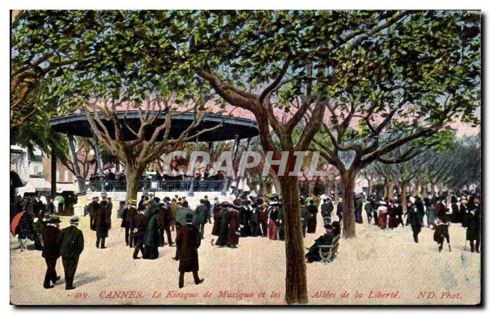 CANNES. Der Musikkiosk und die Allées de la Liberté — ND. Fot. Nr. 219 - Vorderseite