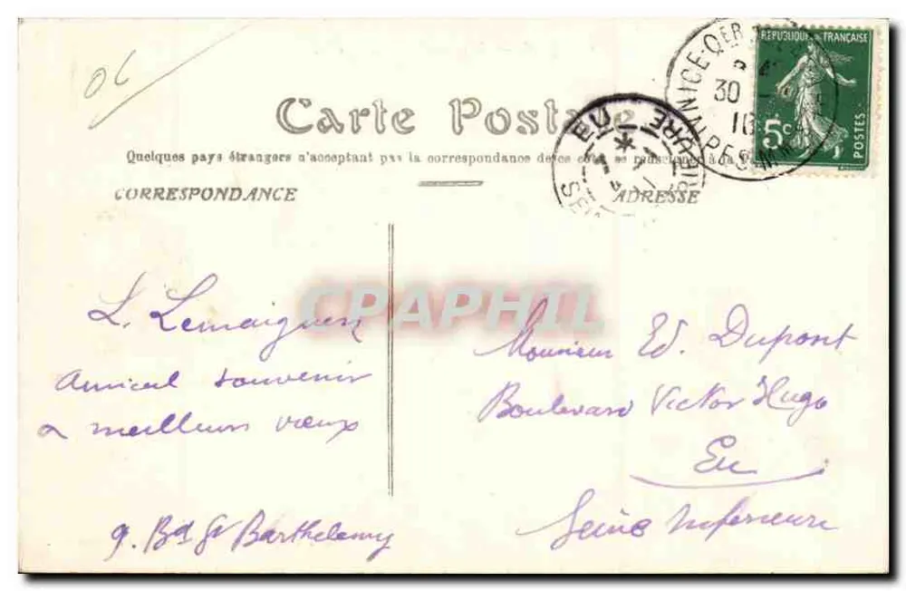 Nice — Jardin des Palmiers — Édition spéciale A.ux-Ordonnances - Verso