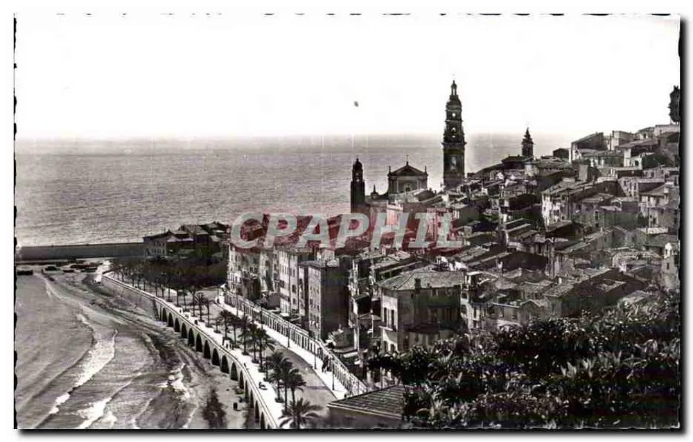 Menton — Vista geral do Vieux-Menton — editor A.-M. n° 2100 bis - Frente