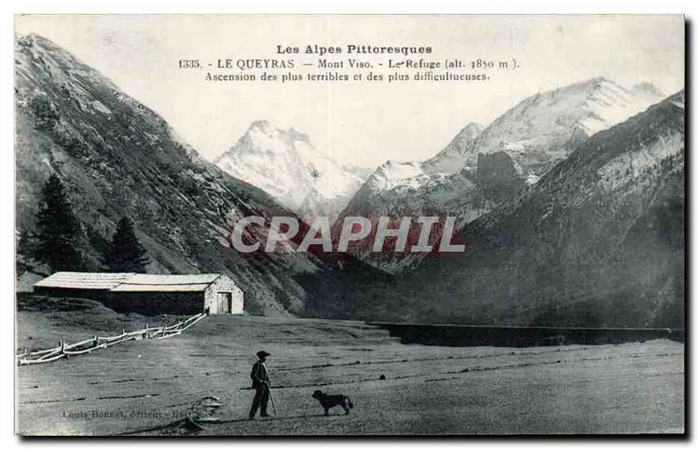 Bilderhübsche Alpen — Le Queyras — Mont Viso — Das Refuge (Höhe 1850 m) — Verlag Louis Bonnet - Vorderseite