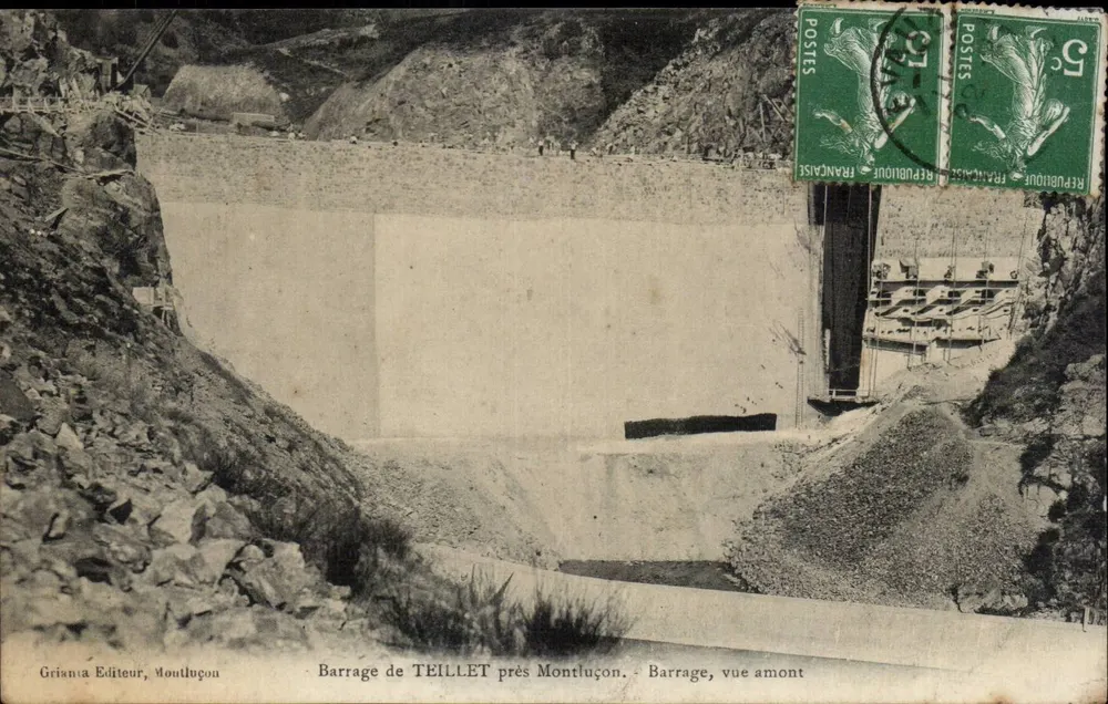 Barrage de TEILLET près Montluçon — vue amont — éditeur Grianta, Montluçon - Vorderseite