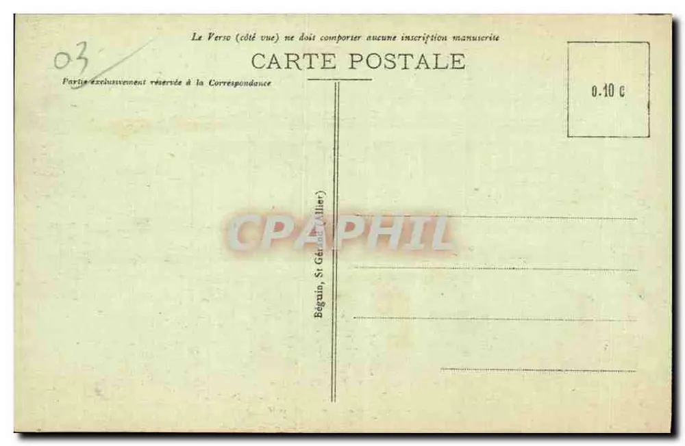 Moulin-sous-Bois — Antigo castelo dos Duques de Bourbon, hoje prisão — Editor Ideal, n° 1714 - Verso