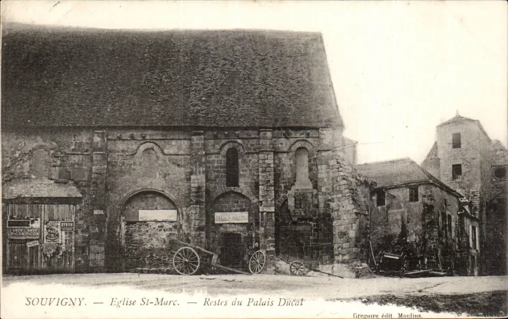 SOUVIGNY — Kirche St-Marc — Reste des Herzogspalastes — Gregoire édit. Moulin - Vorderseite