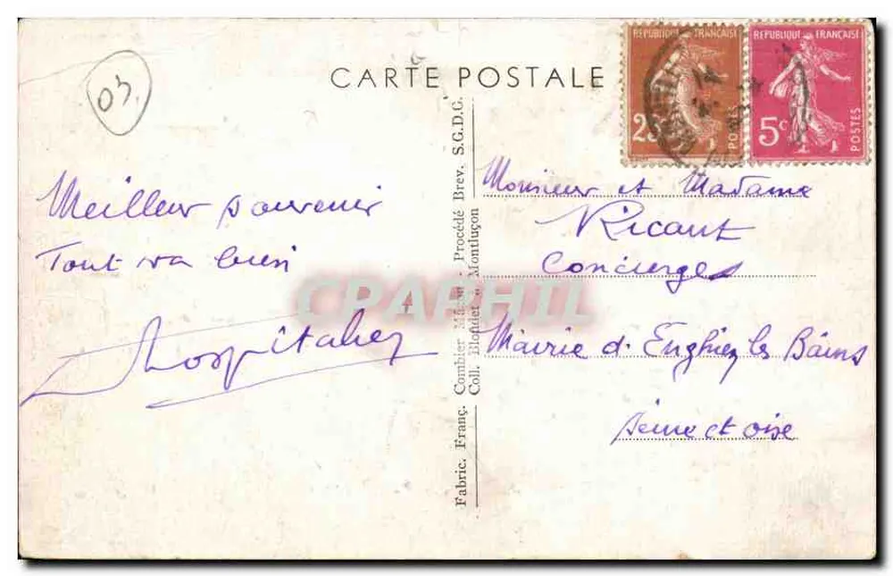 Montluçon (Allier) — Praça Wilson — Chapéu Guy - Verso