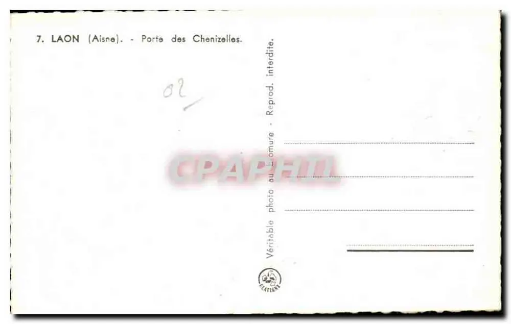 Laon (Aisne) — Porta dos Chenizelles — Reprodure - Verso