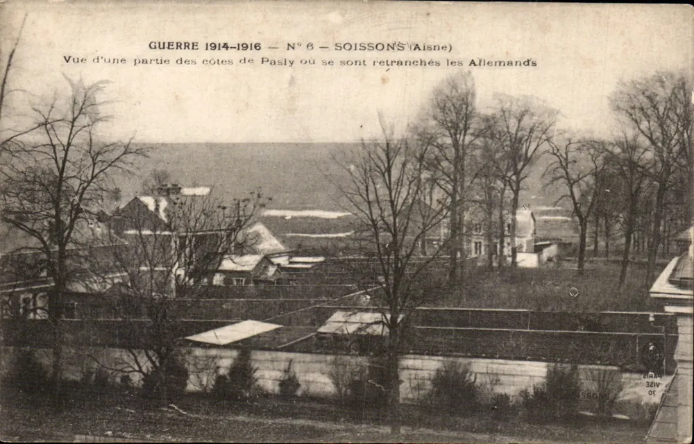 Ansicht von Teil der Pasly-Küste, wo sich die Deutschen zurückschlugen — Krieg 1914-1916 — Nr. 6 — Soissons (Aisne) - Vorderseite