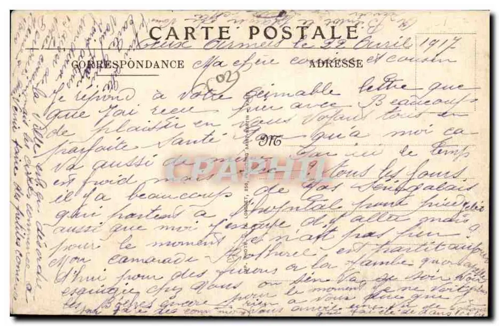 Ansicht von Teil der Pasly-Küste, wo sich die Deutschen zurückschlugen — Krieg 1914-1916 — Nr. 6 — Soissons (Aisne) - Rückseite