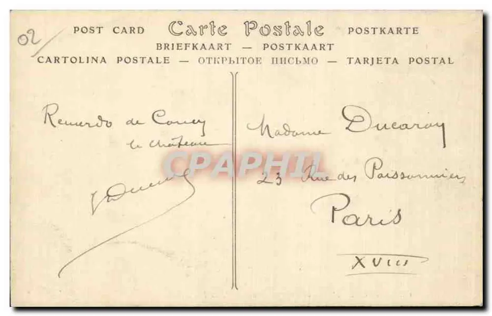 Castillo de COUCY — Vista tomada al este — ND Pbot. - Reverso