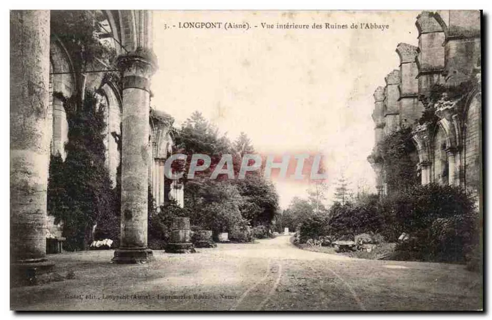 लॉंगपॉंट (ओइसन) — लॉंगपॉंट के अब्बेय के अवशेषों का आंतरिक दृश्य — गियोलेट, प्रकाशक, लॉंगपॉंट (ओइसन) - रूबिलाट प्रिंटिंग प्रेस, नैमूर - आगे