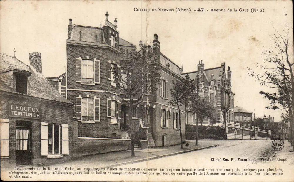 Fontaine-lès-Vervins — Avenue de la Gare (N°2) — Cliché Em. P. - Vorderseite