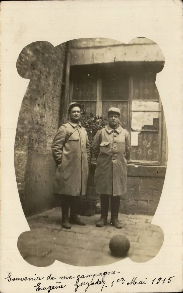 Zwei Soldaten im Uniform — Mai 1915 — Eugène Guyador - Vorderseite