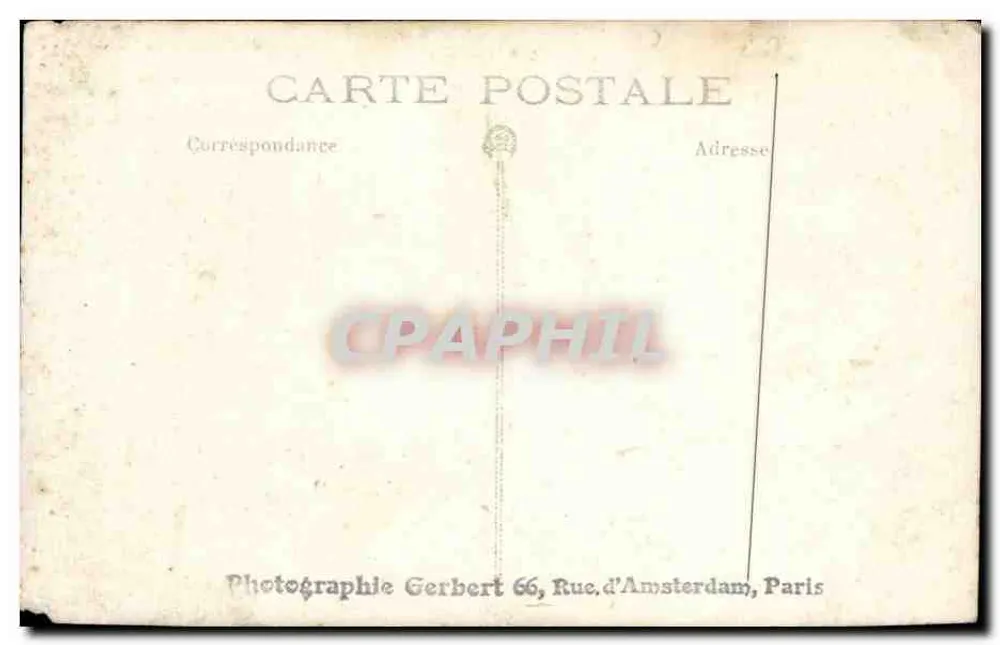 Feuerwehrmann — Uniform und Medaille — Photographie Gerbert, Paris - Rückseite