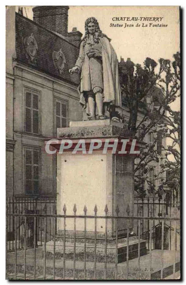 Château-Thierry — Statue von Jean de La Fontaine — Verlag J. B. - Vorderseite
