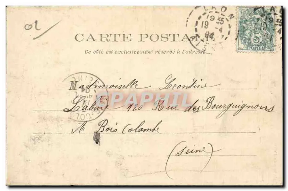 Laon — Montée du Funiculaire — éditeur F. Barrault, Laon (d’après) - Verso