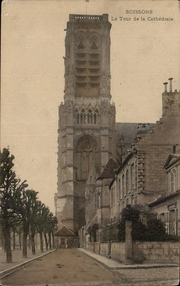 Soissons — La Torre della Cattedrale — editore impr. L. Lefebvre - Recto