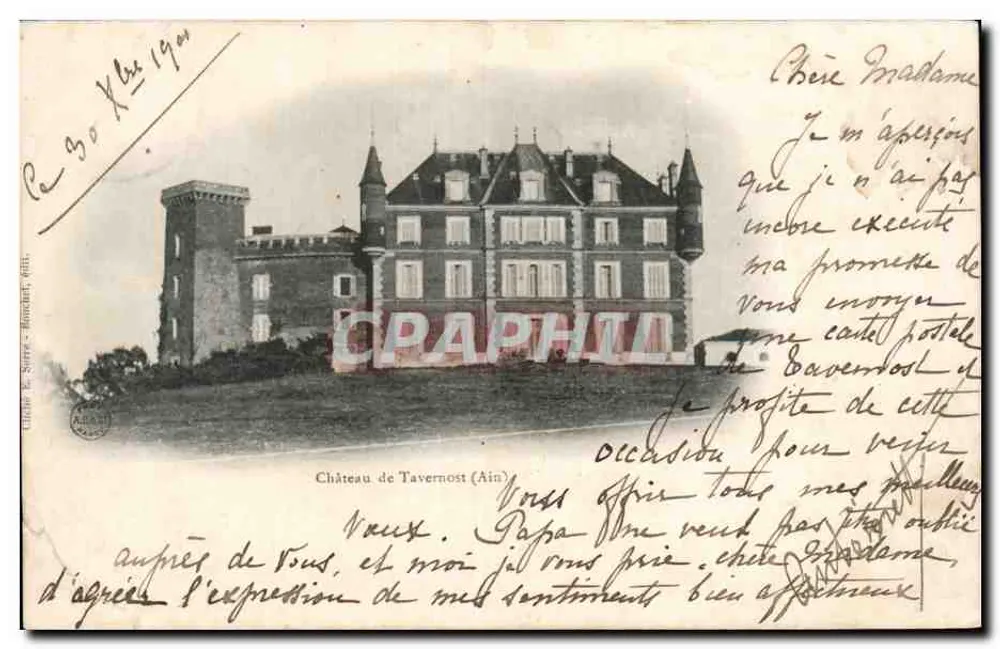 Castelo de Tavernost (Ain) — editor L. Sorel, Blançay — n° de série 01 - Frente
