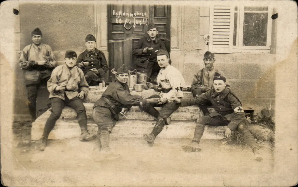Soldaten in Pause — In Marne, 60 Auguste - Vorderseite
