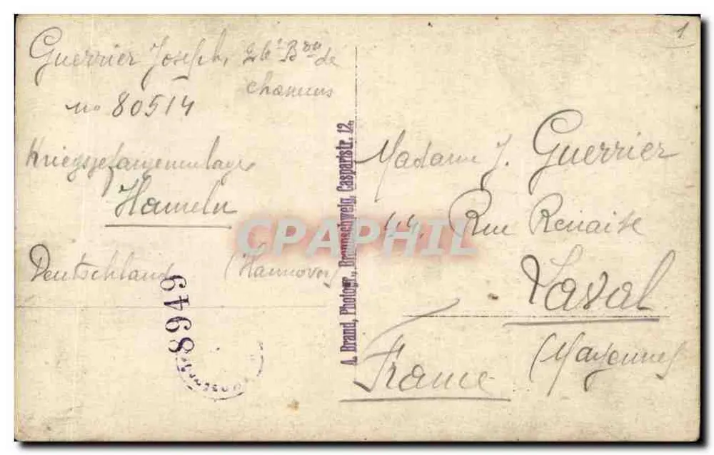 Vier Soldaten — Studio — A. Brand, Fotograf, Chamounix - Rückseite