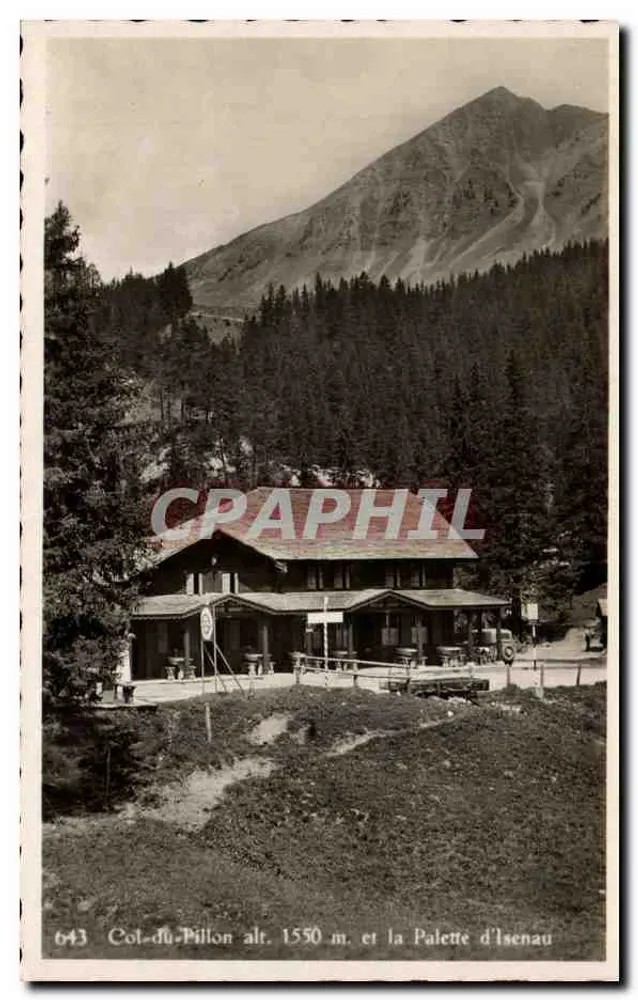 Col-du-Pillon alt. 1550 m. e a Palette d'Isenau — Foto M.A. Zürcher, Zürich - Frente