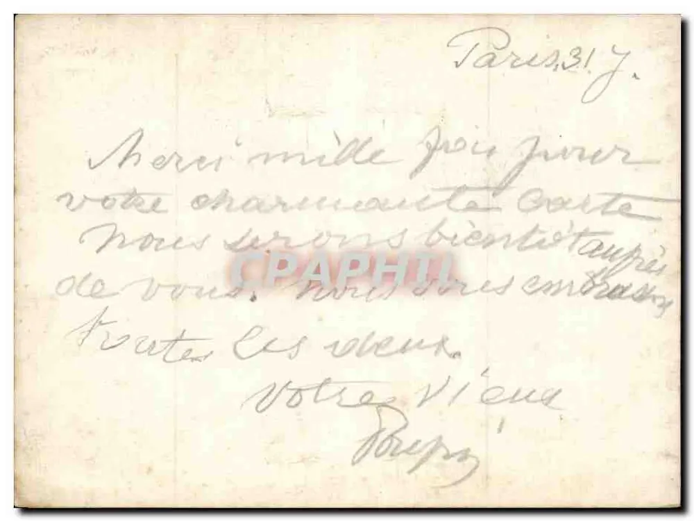 Soldado a cavalo — paisagem costeira — Paris, 31.7. (verso) - Verso