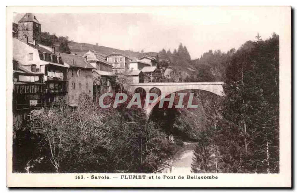 Plumet e o Ponte de Bellecombe — Savoia — L. Morand, editor de fotos, n°163 - Frente