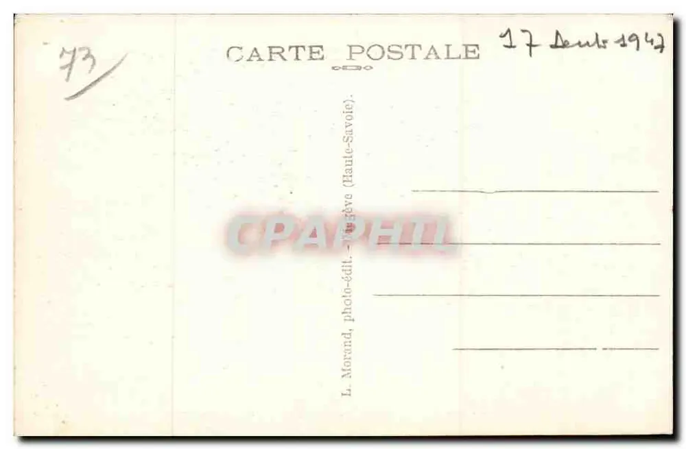 Plumet e o Ponte de Bellecombe — Savoia — L. Morand, editor de fotos, n°163 - Verso