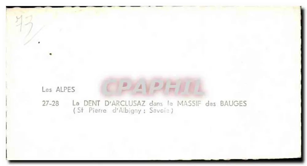 A Dent d'Arclusaz — massif des Bauges — éditeur LAPIE - Verso