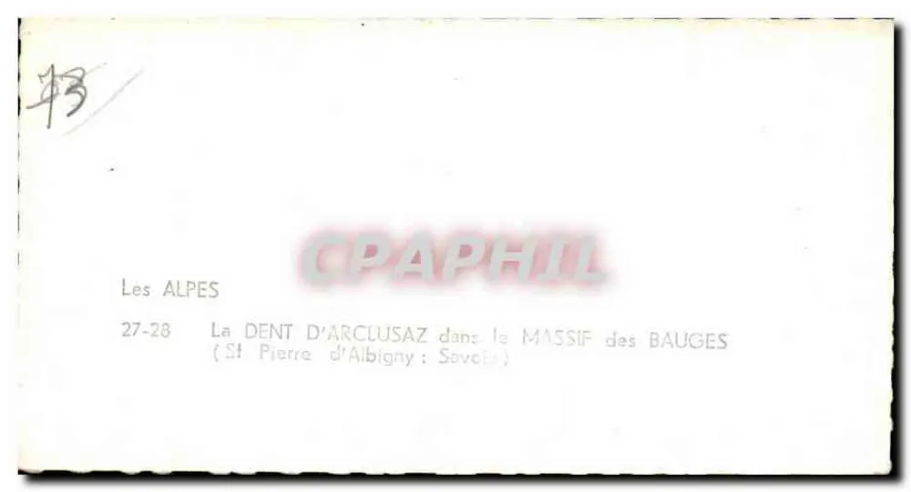 Die Dent d'Arclusaz — im Massiv der Bauges — Verlag LAPIE - Rückseite