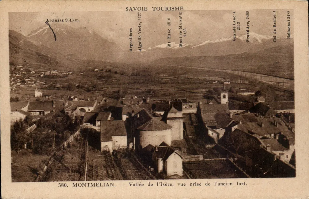 Montmélian — dal van de Isère, uitzicht genomen vanaf het oude kasteel - Voorkant
