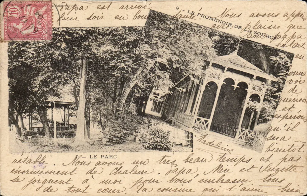 Le parc — Le promenoir de la source — éditeur non visible - Frente