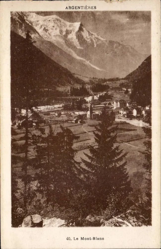 Argentières — Vista do Mont-Blanc — G. Tarras, fot.-edit. - Frente