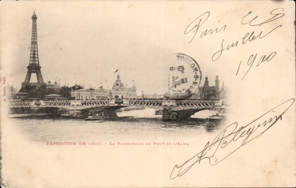 Exposition von 1900 - Die Brücke des Pont de l'Alma — A. Tardile, Paris - Vorderseite