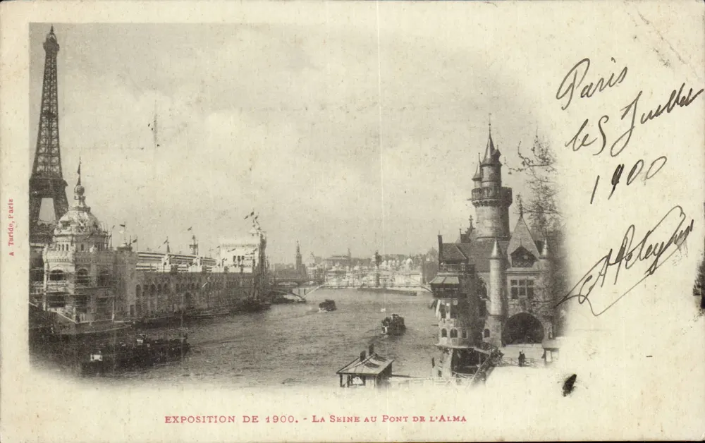 Ausstellung von 1900 - Die Seine am Pont de l'Alma — Paris, Verlag A. Tardieu, Paris - Vorderseite