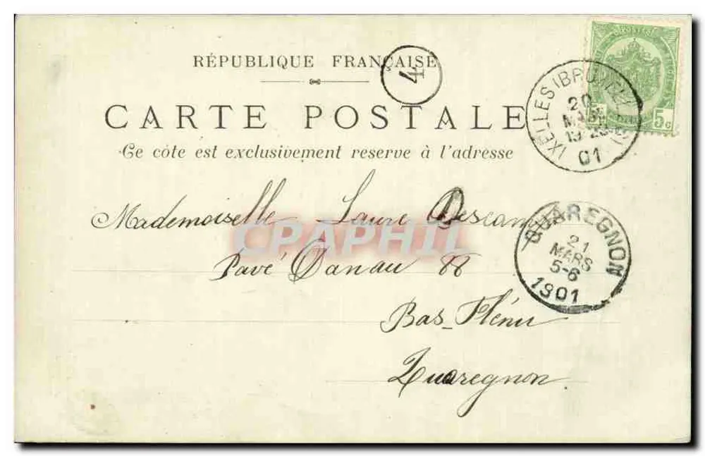 Weltausstellung 1900 — Pavillon Ungarn — Verlag unbekannt, Seriennummer nicht sichtbar - Rückseite